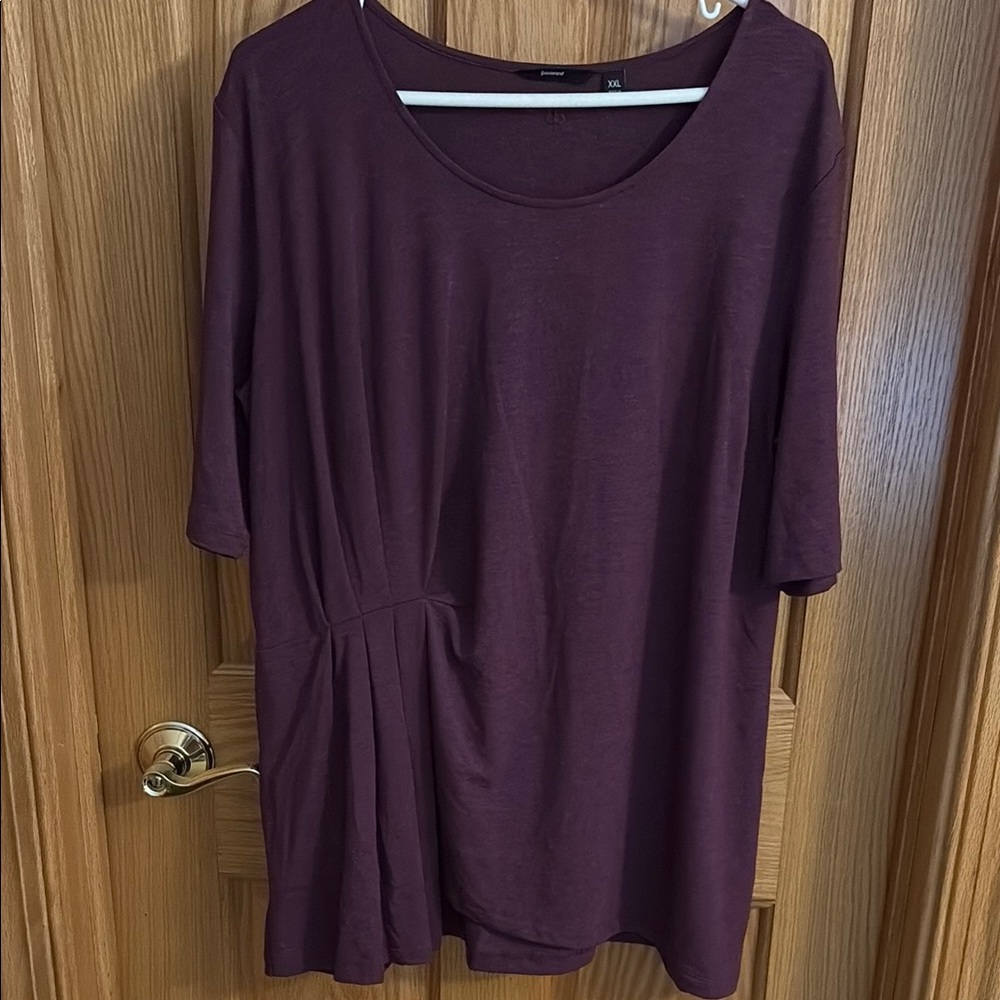 Betabrand “Christine” tee Dragonfruit Short Sleeve Top